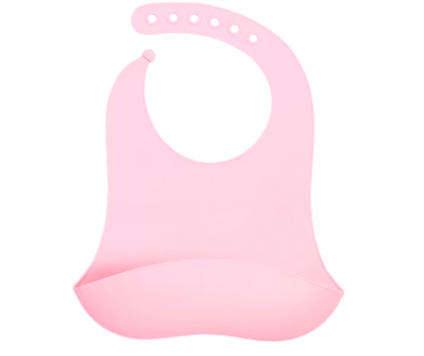 Baveta din silicon cu buzunar, impermeabila, fara BPA, Pink, BebePrice [7]
