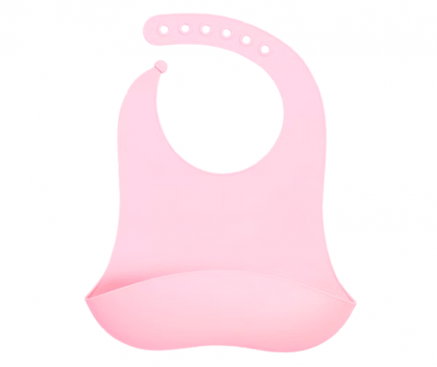Baveta din silicon cu buzunar, impermeabila, fara BPA, Pink, BebePrice [3]