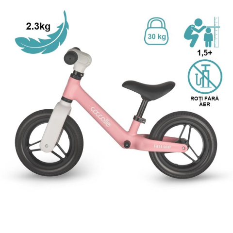 BBP-325010210 Bicicleta fara pedale First Way Blush Pink manevrare cu o singura mana si 45 50 cm BebePrice.ro [8]