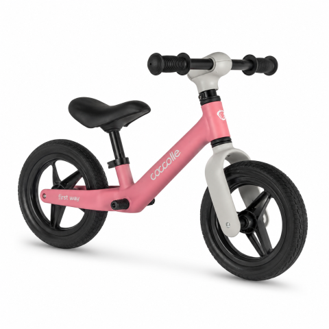 Activitati in aer liber & Vacanta - BBP-325010210 Bicicleta fara pedale First Way Blush Pink manevrare cu o singura mana si 45 50 cm BebePrice.ro