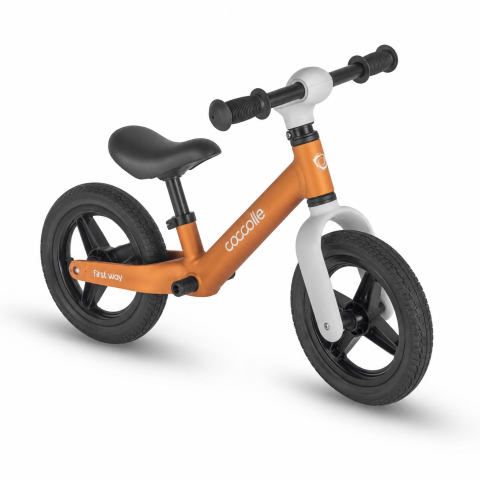 Activitati in aer liber & Vacanta - BBP-325010243 Bicicleta fara pedale First Way Cookie Beige manevrare cu o singura mana si 45 50 cm BebePrice.ro