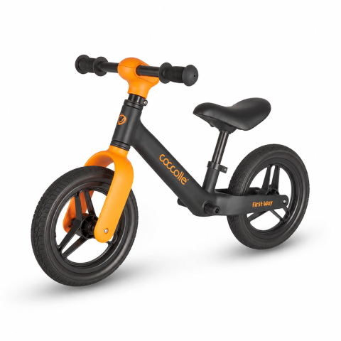 Activitati in aer liber & Vacanta - BBP-325010260 Bicicleta fara pedale First Way Orange Shadow manevrare cu o singura mana si 45 50 cm BebePrice.ro