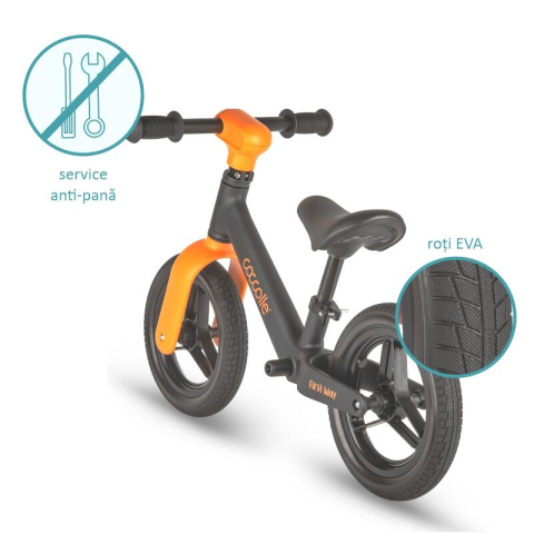 BBP-325010260 Bicicleta fara pedale First Way Orange Shadow manevrare cu o singura mana si 45 50 cm BebePrice.ro [10]