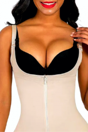Body modelator cu fermoar, Invisible, tanga, Beige, BebePrice [3]