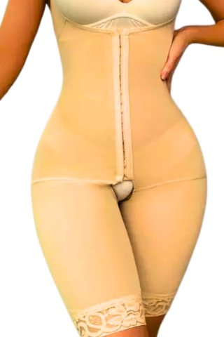 Body modelator, efect de aplatizare, prindere mos si baba, decupat, Invisi, Beige, BebePrice [1]
