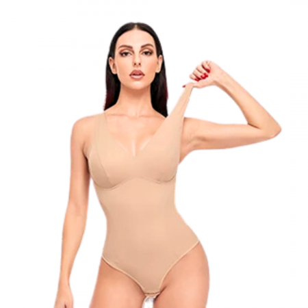 Body modelator cu efect de subtiere, grad de compresie ridicat, Beige, Invisi, BebePrice [3]