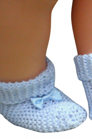 Botosei tricotati, nou nascut, 0-6 luni, Blue, BebePrice [4]