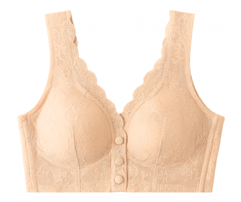 Sutien din dantela, deschidere in fata, Invisi Delicate, Soft Beige, BebePrice [0]
