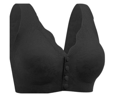 Sutien din dantela, deschidere in fata, Invisi Delicate, Black BebePrice [1]