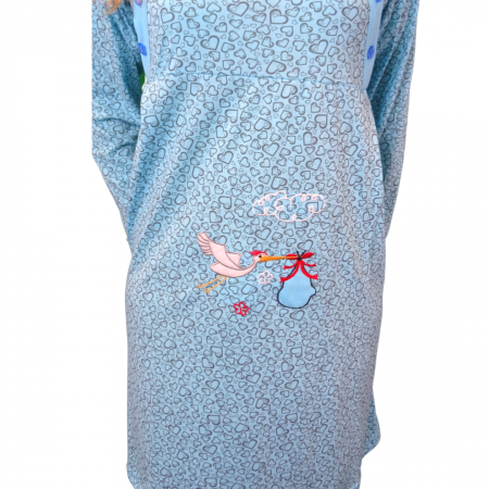 Camasa de alaptare Baby Hearts, Blue, Maneca Lunga BebePrice [4]