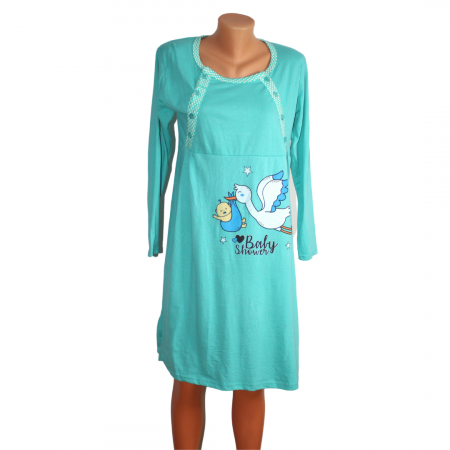 Camasa de alaptare Baby Shower, Green, Maneca Lunga BebePrice [0]