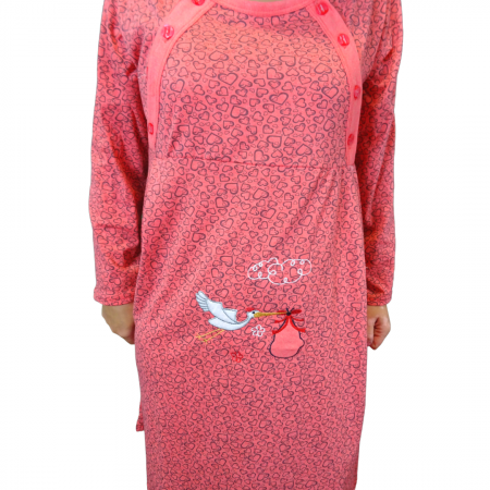 Camasa de alaptare Baby Hearts, Corai, Maneca Lunga BebePrice [3]