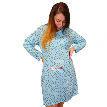 Camasa de alaptare Baby Love, Blue, Maneca Lunga BebePrice [1]