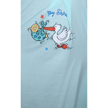 Camasa de alaptare, Baby Shower, turquoise, maneca scurta [2]