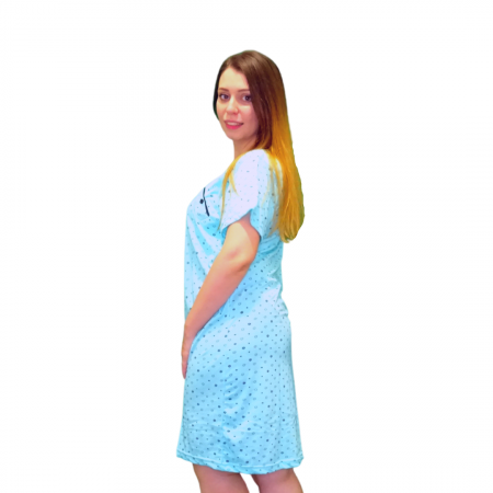 Camasa de alaptare Betul,Turquoise , Maneca Scurta Bebeprice [3]