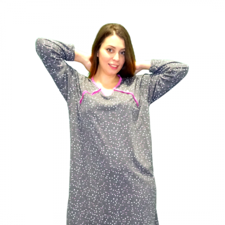 Camasa alaptare Grey Hearts Pink, Bebeprice [2]