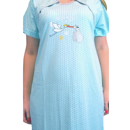 Camasa alaptare Blue-Glitter Maneca scurta BebePrice [2]