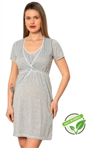 Camasi & Compleuri Alaptare - Camasa de alaptare, Carola, Grey, Maneca Scurta , Bebeprice