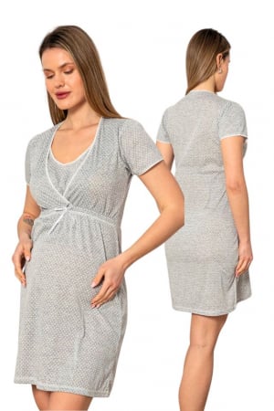 Camasa de alaptare, Carola, Grey, Maneca Scurta , Bebeprice [5]