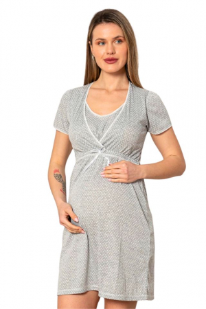 Camasa de alaptare, Carola, Grey, Maneca Scurta , Bebeprice [2]
