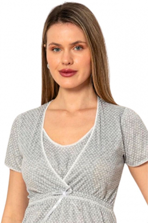 Camasa de alaptare, Carola, Grey, Maneca Scurta , Bebeprice [3]