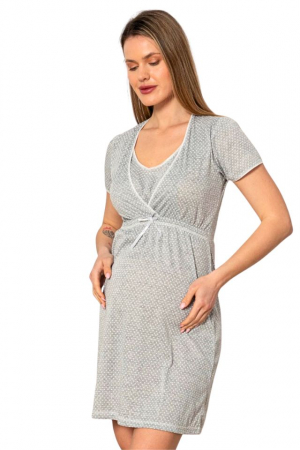 Camasa de alaptare, Carola, Grey, Maneca Scurta , Bebeprice [4]
