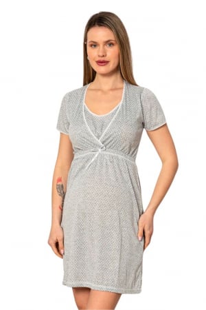 Camasa de alaptare, Carola, Grey, Maneca Scurta , Bebeprice [6]