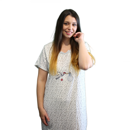 Camasa de alaptare Clarice, White, maneca scurta [1]