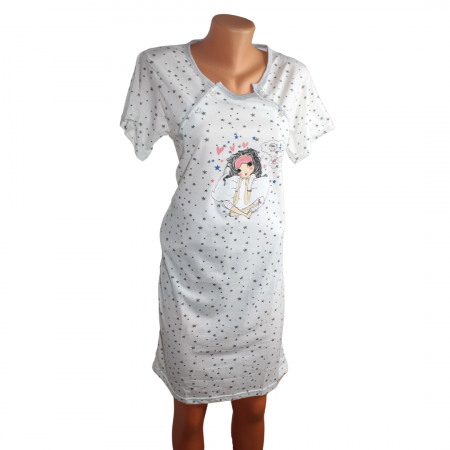 Camasa de alaptare  Pretty Lady, White, maneca scurta [4]