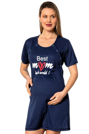 Camasa de alaptare, Best Mom - Navy, Maneca Scurta , BebePrice [4]