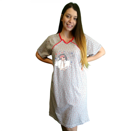 Camasa de alaptare Grey Stars Red, Betul, Maneca scurta, BebePrice [0]