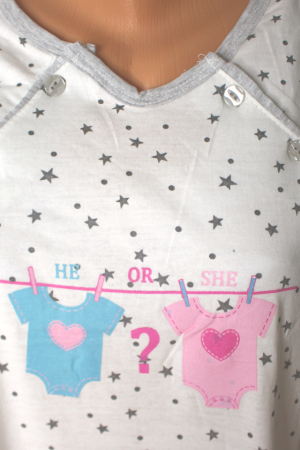 Camasa de alaptare, He or She, maneca scurta, White [4]