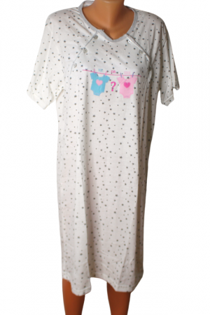 Camasa de alaptare, He or She, maneca scurta, White [0]