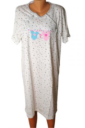 Camasa de alaptare, He or She, maneca scurta, White [2]