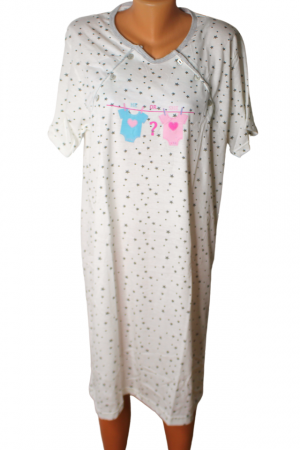 Camasa de alaptare, He or She, maneca scurta, White [1]