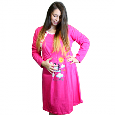 Camasa de alaptare, Love Me Baby, Ciclame, maneca lunga [2]