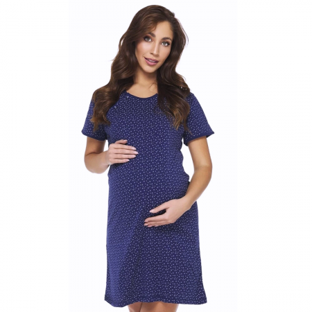 Camasa de alaptare, Little Hearts, Navy, Maneca Scurta , Bebeprice [1]