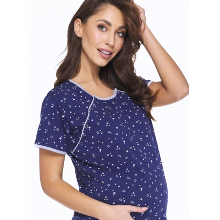 Camasa de alaptare, Little Stars, Navy, Maneca Scurta  , Bebeprice [3]