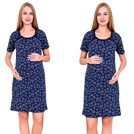 Camasa de alaptare, Lovely, Navy, Maneca Scurta , Bebeprice [3]