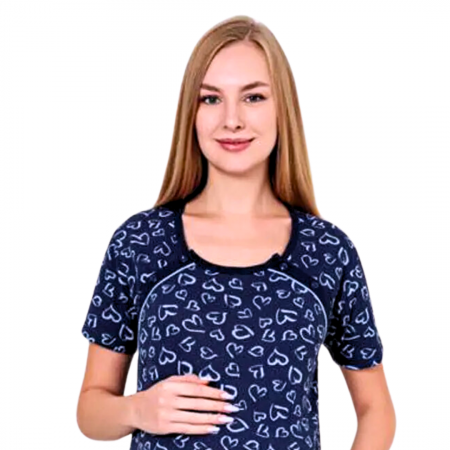 Camasa de alaptare, Lovely, Navy, Maneca Scurta , Bebeprice [4]