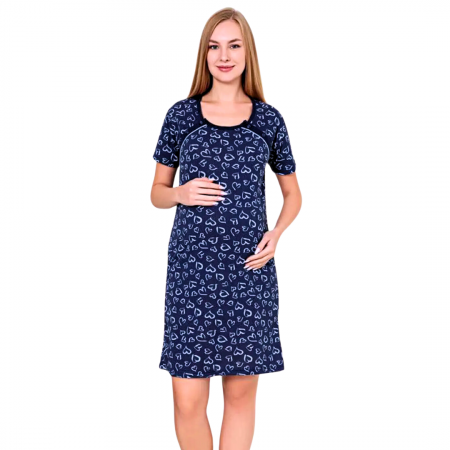 Camasa de alaptare, Lovely, Navy, Maneca Scurta , Bebeprice [2]