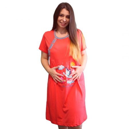 Camasa de alaptare, Love Me Baby, Red, maneca scurta [0]