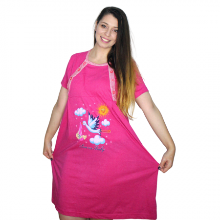 Camasa de alaptare, Love Me Baby, Ciclame, maneca scurta [4]