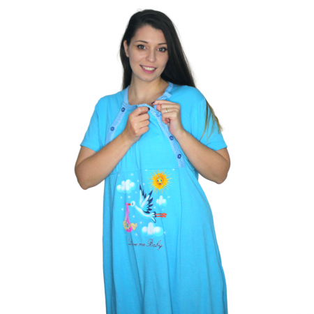 Camasa de alaptare, Love Me Baby, Cielo, maneca scurta [3]