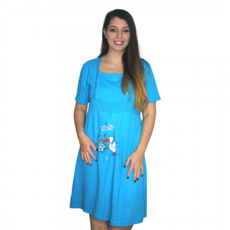 Camasa de alaptare, Baby Shower, blue, maneca scurta [1]