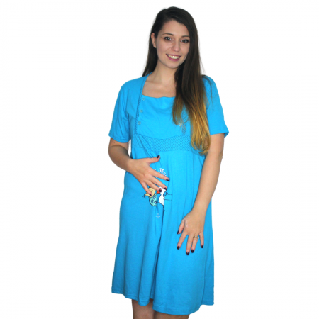 Camasa de alaptare, Baby Shower, blue, maneca scurta [0]