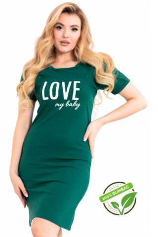 Camasa de alaptare, Love my Baby, Green, Maneca Scurta, BebePrice [0]