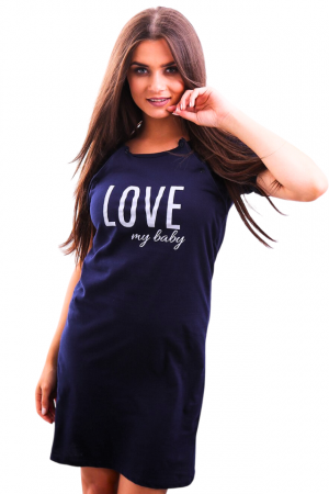 Camasa de alaptare, Love my Baby, Navy, Maneca Scurta , BebePrice [5]