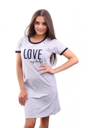 Camasa de alaptare, Love my Baby, Grey, Maneca Scurta , BebePrice [6]
