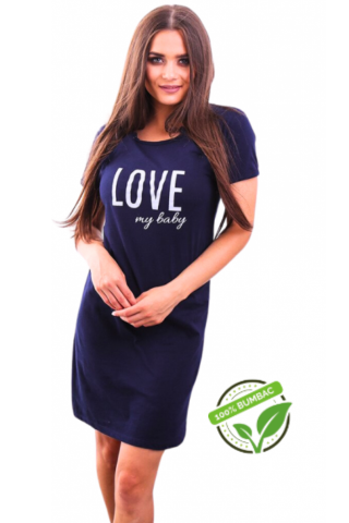 Camasi & Compleuri Alaptare - Camasa de alaptare, Love my Baby, Navy, Maneca Scurta , BebePrice